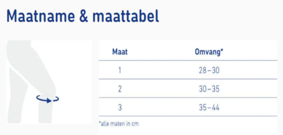 Bauerfeind braces genupoint patellabrace   maattabel   detail
